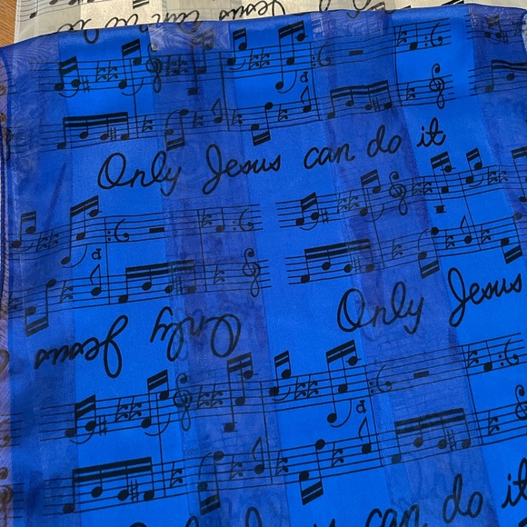 Scarf Scarves Music Notes Only Jesus Can Do It Set of 2 - Picture 3 of 7